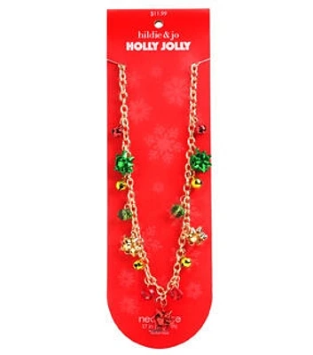 9.5" Christmas Bells & Bulbs Necklace by hildie & jo