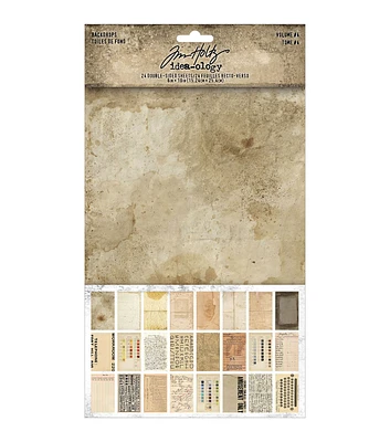 Tim Holtz 6" x 10" Volume Patterned Backdrop Paper 24ct