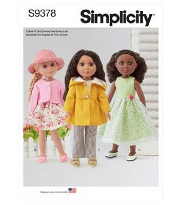 Simplicity S9378 Doll Clothes Sewing Pattern