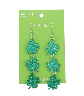 4" St. Patrick's Day Clover Earrings by hildie & jo