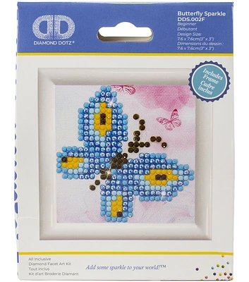 Diamond Dotz 3" x 3" Butterfly Sparkle Embroidery Facet Art Kit