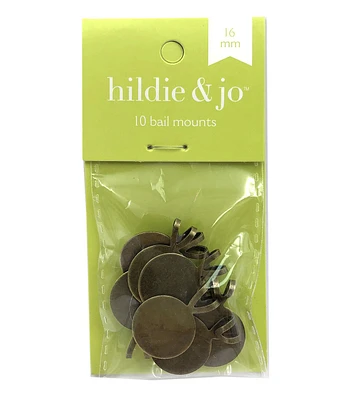 16mm Copper Round Bail Mounts 10pk by hildie & jo