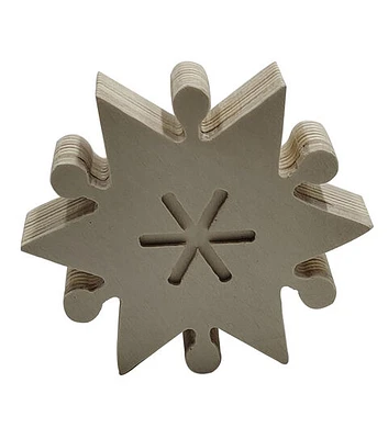 Park Lane Christmas Unfinished Wood Snowflake Tabletop Decor