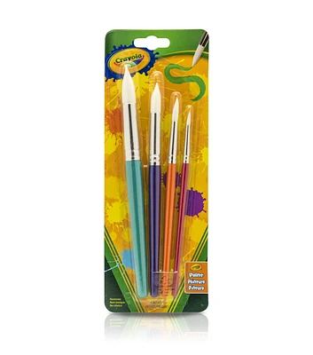 Crayola 4ct Round Big Paint Brushes With Wood Handle