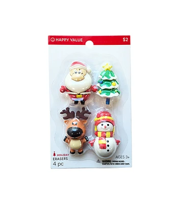 4ct Christmas Icon Erasers