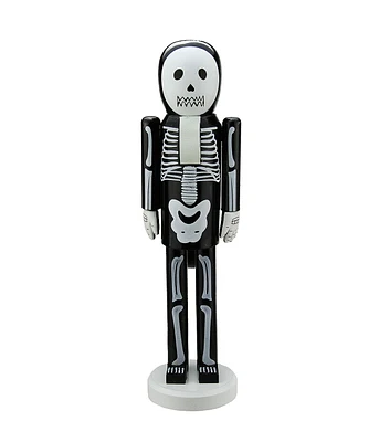 Northlight 14" Black & White Skeleton Halloween Nutcracker