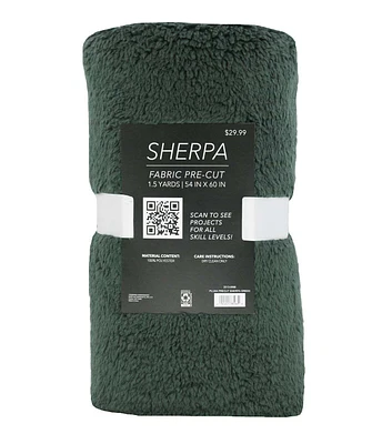 1.5yd Sherpa Solid Green Fleece Precut Fabric