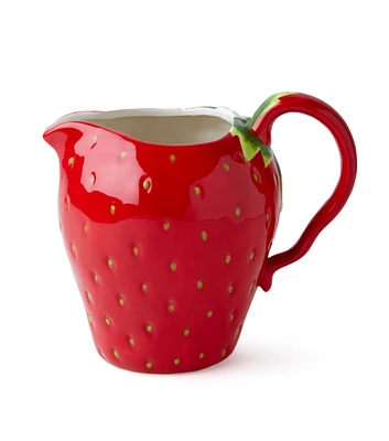 8" Red Strawberry Dolomite Pitcher by Place & Time