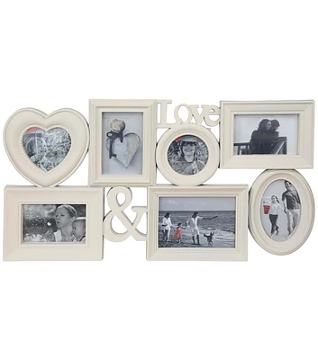 Northlight 26.5" White 5 Photo & Love Collage Frame