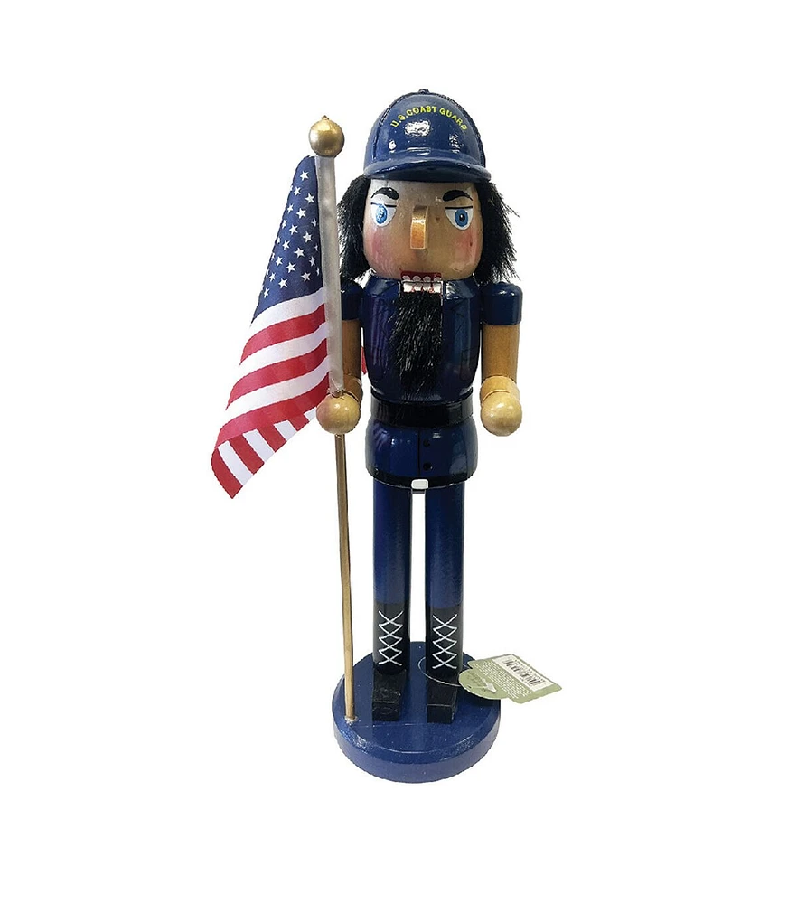 Santa's Workshop 14" Coast Guard With Flag Nutcracker