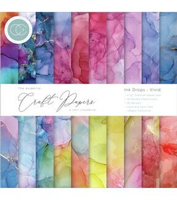 Craft Consortium 40 Sheet 6" x 6" Vivid Double Sided Paper Pack