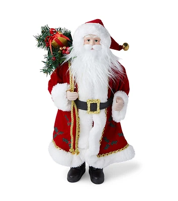 18" Christmas Santa With Greenery by Place & Time