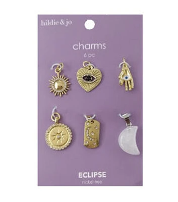 6ct Halloween Hand Eye Moon Stars Charms by hildie & jo