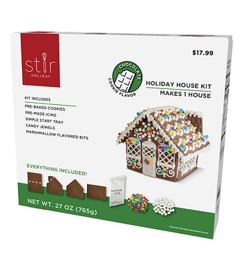 Christmas Chocolate Gingerbread Cookie House Kit Makes 1 by STIR