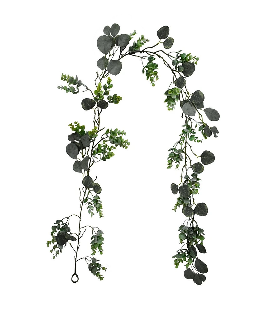 69" Boxwood & Eucalyptus Leaf Garland by Bloom Room