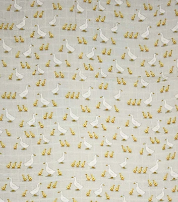 Goslings on Gray Swaddle Nursey Fabric