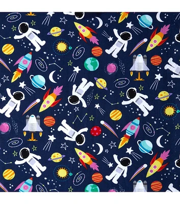 Robert Kaufman Blue Space Explorer Novelty Cotton Fabric