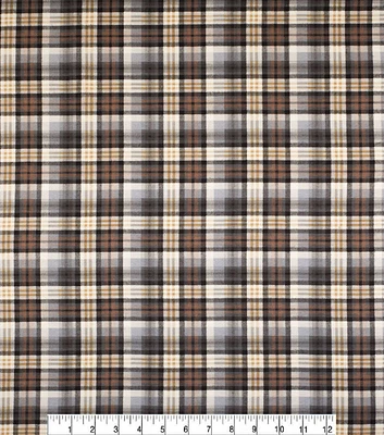 Tan Plaid Super Snuggle Flannel Fabric