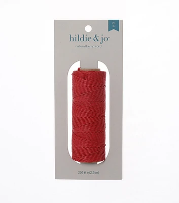 205' Red Natural Hemp Cord by hildie & jo