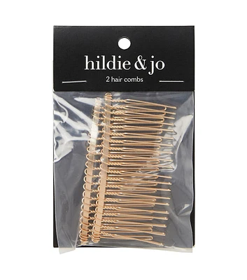 2" x 3" Gold Wire Hair Combs 2pk by hildie & jo