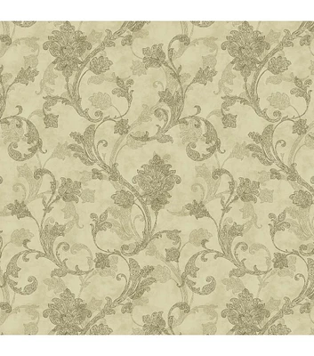 Stitch & Sparkle Floral on Brown Duck Cotton Canvas Fabric