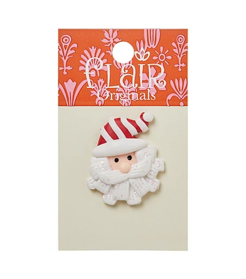 Flair Originals 1 3/4" Santa Face Shaped Shank Button