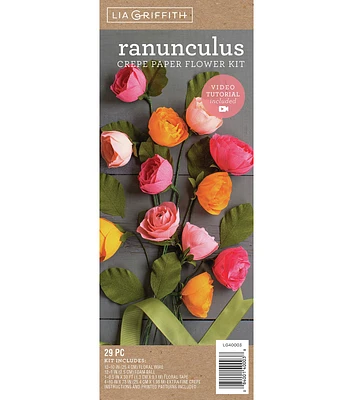 Lia Griffith 29 pk Crepe Paper Flower Kit - Ranunculus