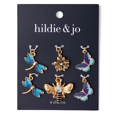 6ct Multicolor Butterfly & Dragonfly Charms by hildie & jo