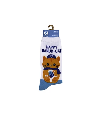 1 Pair Hanukcats Crew Sock by Happy