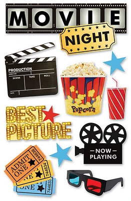 Paper House 9" Movie Night 3D Stickers