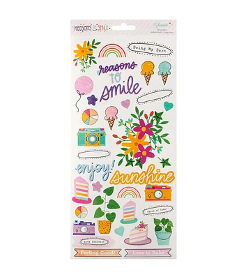 American Crafts 72pc Shimelle Reason To Smile Cardstock Stickers