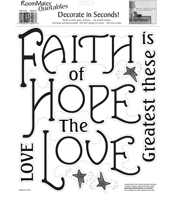 RoomMates Peel & Stick Wall Decals Faith, Hope & Love