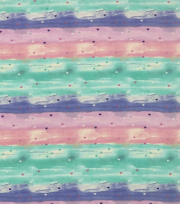 Hearts on Pastel Tie Dye Super Snuggle Flannel Fabric