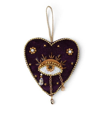 5" Christmas Purple Heart Pillow Ornament by Place & Time