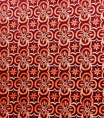 Red Geometric Print Cotton Sateen Fabric