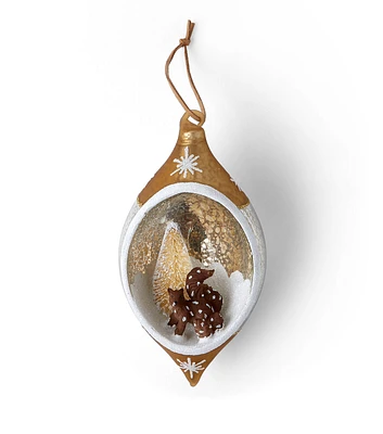 6" Christmas Squirrel In Snow Finial Glass Ornament by Place & Time