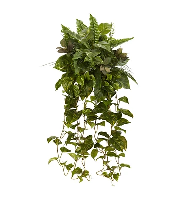 Nearly Natural 36" Mixed Greens Hanging Artificial Plant 2ct