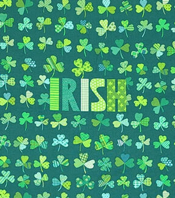 Green Ah Irish Upon a Clover St. Patrick's Day Cotton Fabric