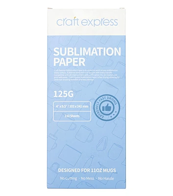 Craft Express 4” x 9.5” Sublimation Paper 110 Sheets