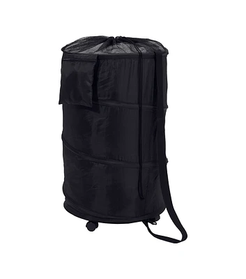 Honey Can Do 18" x 28" Black Pop Up Laundry Hamper With Wheels