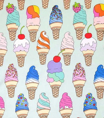 Alexander Henry Soft Serve Ice Cream on Light Blue Premium Cotton Fabric