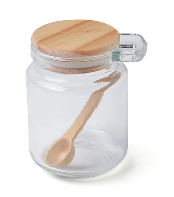 4" Glass Jar With Wood Spoon & Lid by Park Lane