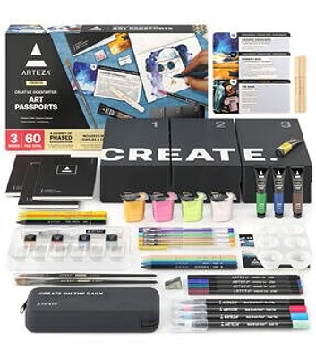 Arteza Creative Kickstarter Passports Art Exploration Kit