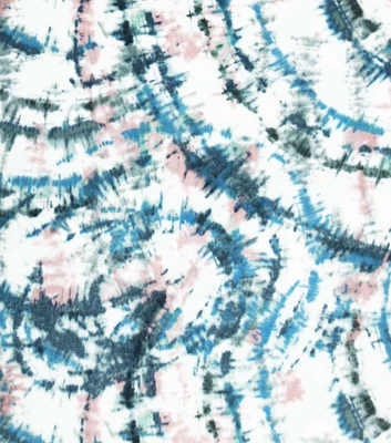 White Wave Tie Dye Anti Pill Plush Fleece Fabric