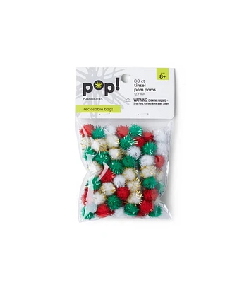 POP! Tinsel Poms 5in 80ct