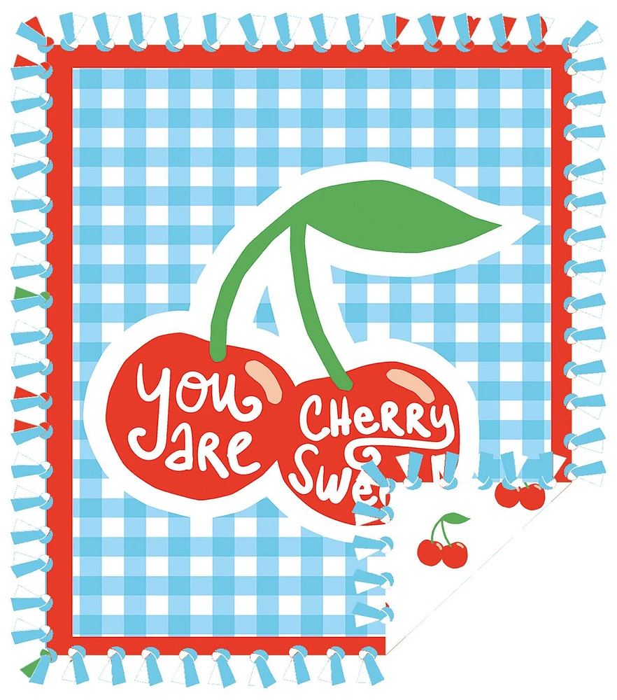 48" Wide You Are Cherry Sweet No Sew Fleece Blanket