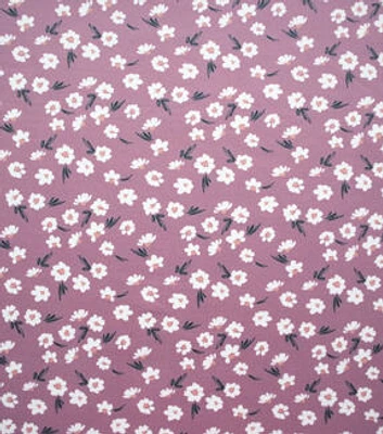 Purple Floral Jersey Knit Fabric