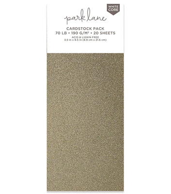 20 Sheet 3.5" x 8.5" Neutral Glitter Cardstock Paper Pack by Park Lane