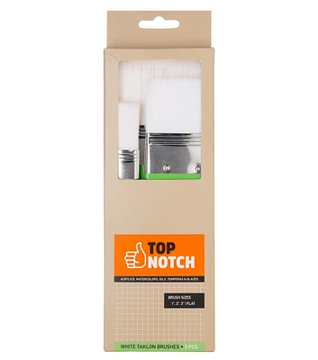 3ct White Taklon Large Flat Brushes by Top Notch