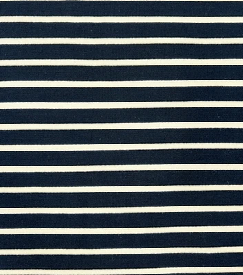 Navy & White Stripe Ponte Knit Fabric